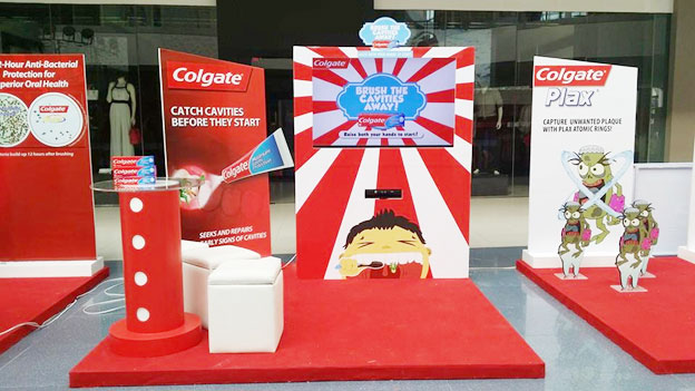 高露潔展臺，展臺設(shè)計(jì)，高露潔